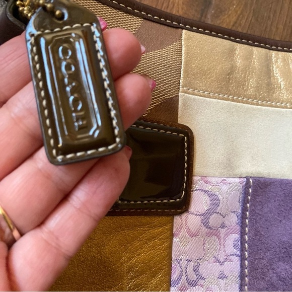 VTG Y2K Coach Eva Patchwork Purple Collectable Limited Edition 4 Way ShoulderBag - Picture 10 of 14